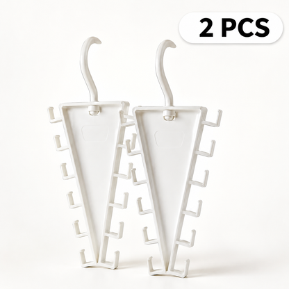 V-Shaped 12-Hook Rotating Closet Organizer, Space-Saving Hanger for Shirts, Pants, Scarves & Accessories
