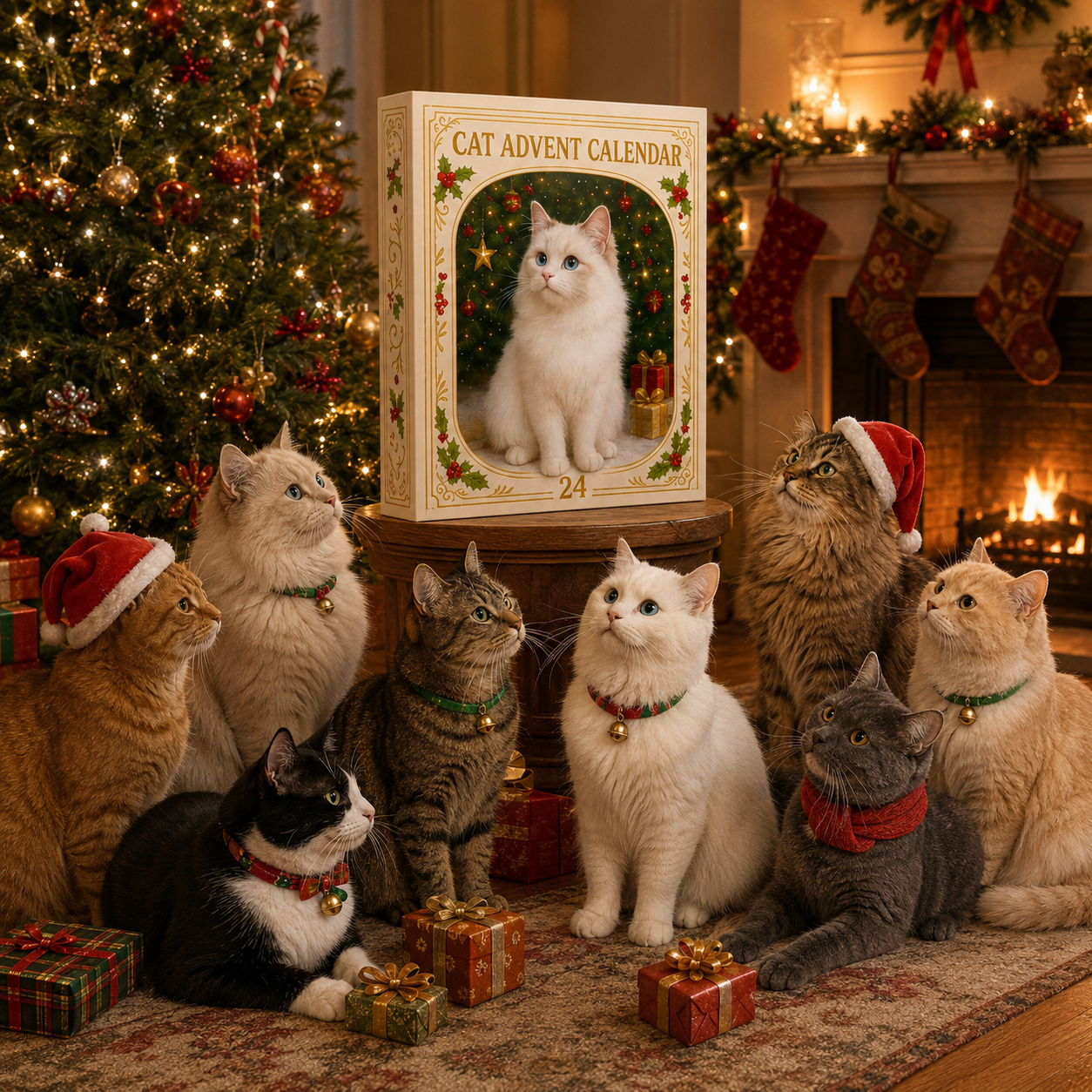 Advent Calendar 2026 Cat Advent Calendar Gift for Adults Friends Cat Owners and Lovers Christmas Holiday Countdown Gift 24 Designs Cats Charm Christmas Tree Ornament