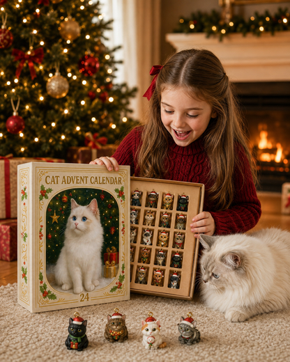Advent Calendar 2026 Cat Advent Calendar Gift for Adults Friends Cat Owners and Lovers Christmas Holiday Countdown Gift 24 Designs Cats Charm Christmas Tree Ornament