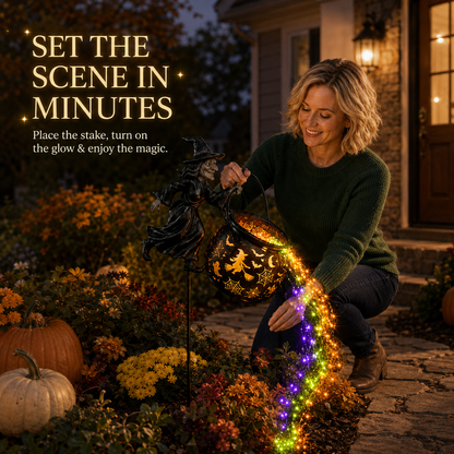 🎃Halloween Witch Cauldron Garden Light