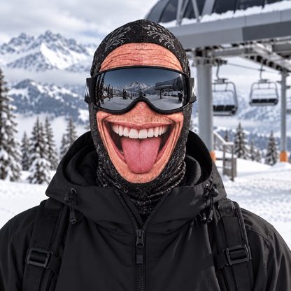 🎿 Realistic Face Balaclava – Funny Ski & Snowboard Mask for Cold Weather Adventures