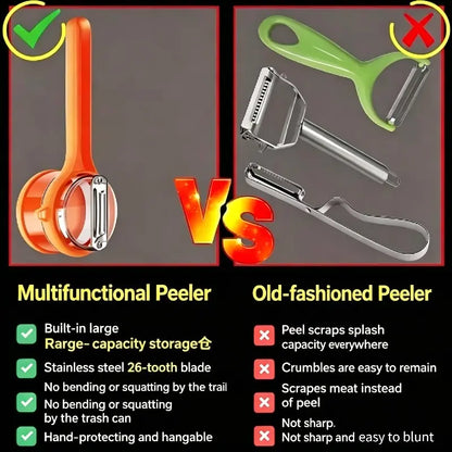 Retractable Splash-Proof Peeler — No More Messy Kitchen Counters 🥔✨