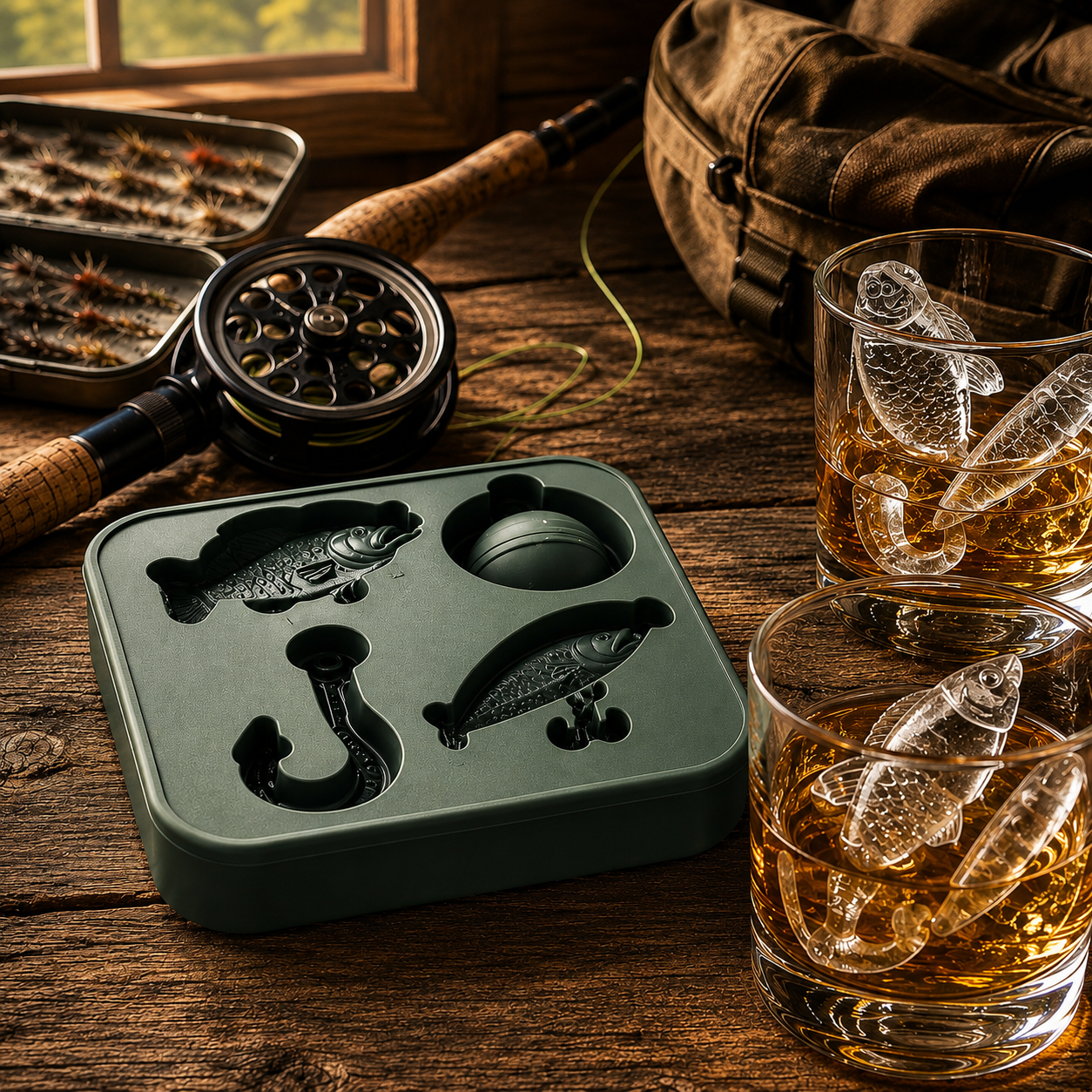 🎣 Fishing-Themed Ice Mold – Fish, Lure, Hook & Bobber Shapes