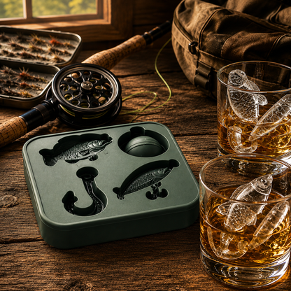 🎣 Fishing-Themed Ice Mold – Fish, Lure, Hook & Bobber Shapes