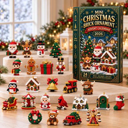 ⏳ Last day to save 49% – 🎄 24-Day Mini Christmas Ornament Advent Calendar | 24 unique festive buildable designs with hanging loops—perfect for decorating Christmas trees, wreaths, and holiday displays 🧱