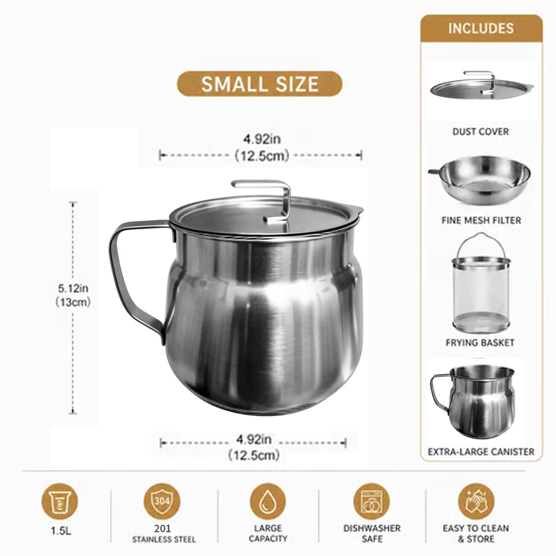 4-in-1 Oil Filter Fryer Pot