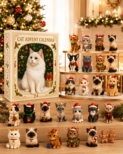 Advent Calendar 2026 Cat Advent Calendar Gift for Adults Friends Cat Owners and Lovers Christmas Holiday Countdown Gift 24 Designs Cats Charm Christmas Tree Ornament
