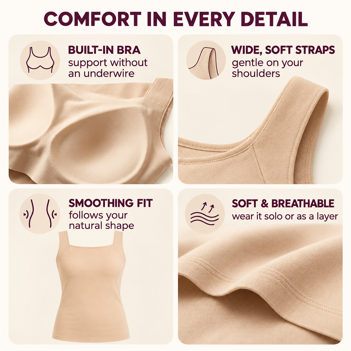 Built-In Bra Comfort Shaper Tank