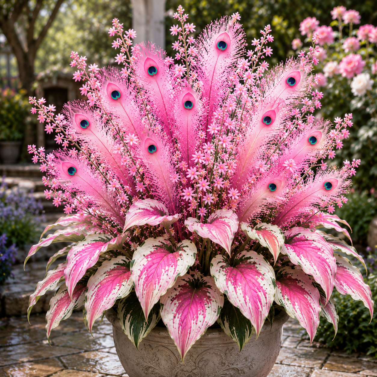 🌿🔥 Peacock Flame Hosta Bulbs – Vibrant Multicolor Foliage for Gardens, Patios & Planters 🦚