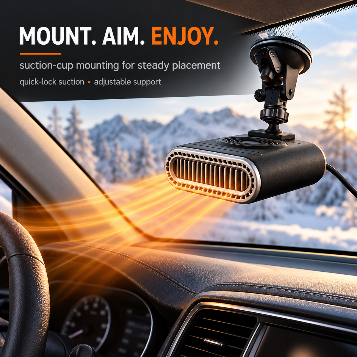 Stycove 12V Portable Car Heater with Adjustable Demister and Window Defroster