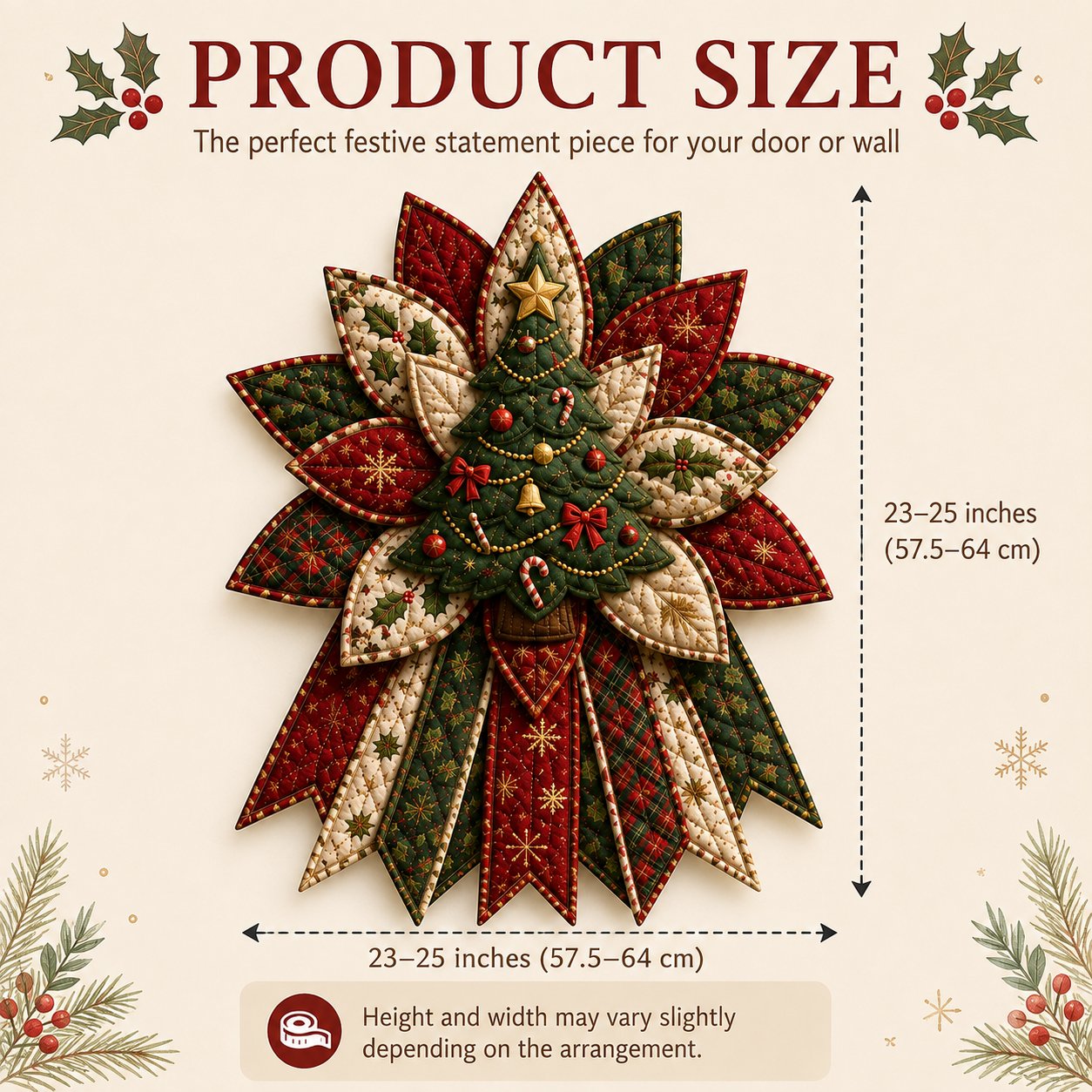 🎉 Holiday Celebration 50% OFF 🎄 – Festive Quilted Christmas Door Hanging DIY Sewing Kit