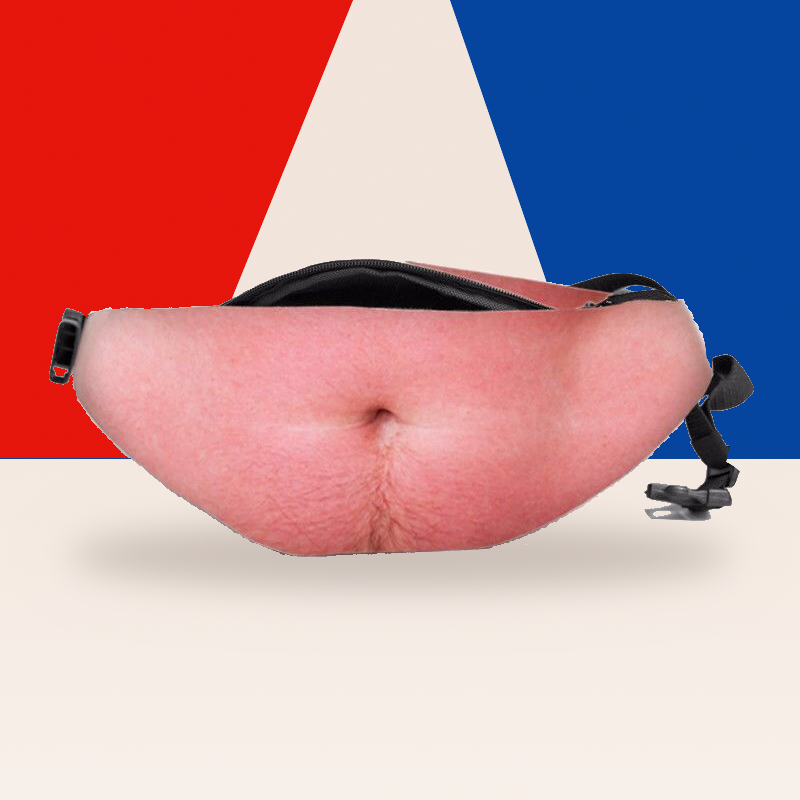 Ultra-Realistic Beer Belly Fanny Pack – Funny Dad Bod Waist Bag