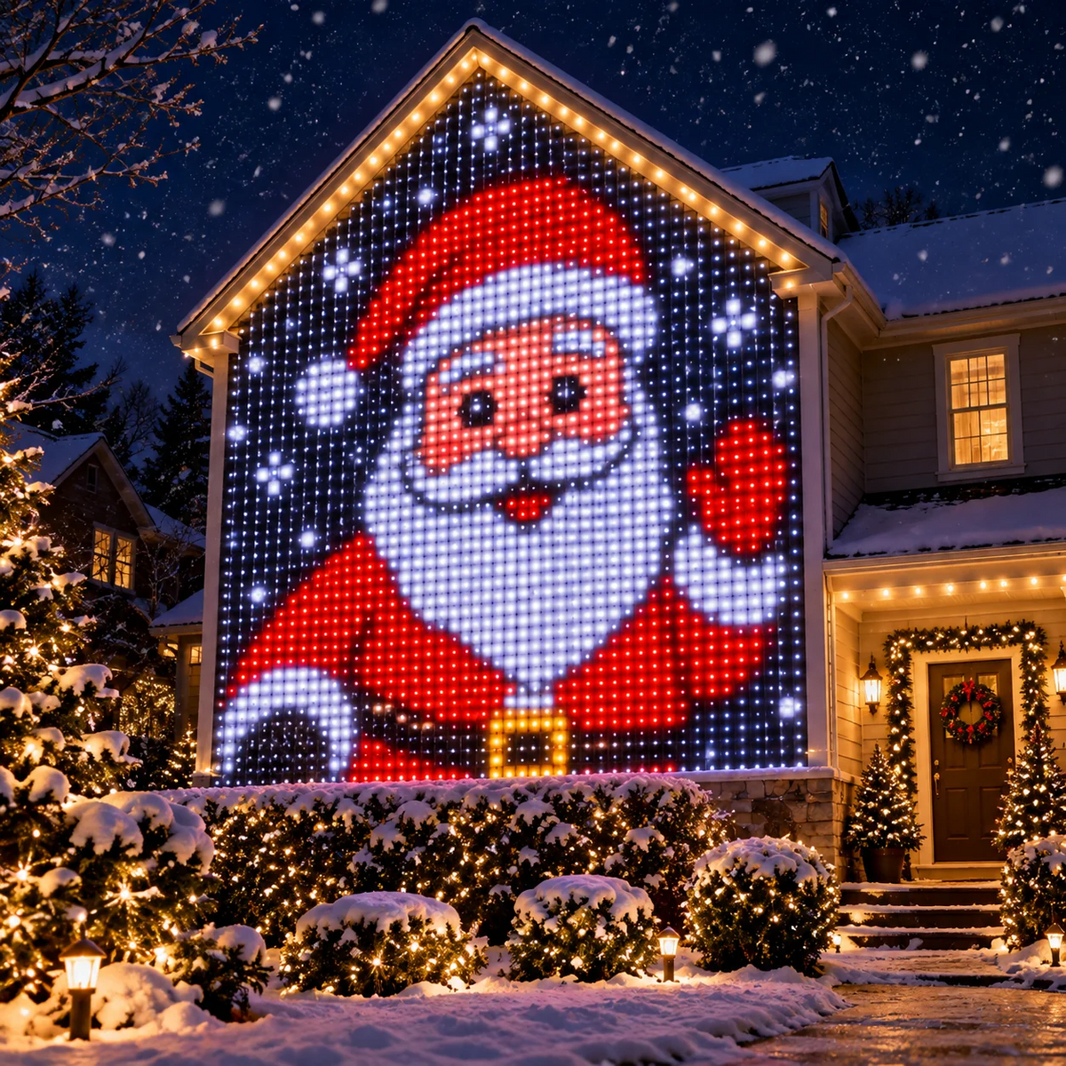 DIY LED Pixel Curtain Lights – App-Controlled Animated Christmas Display Screen