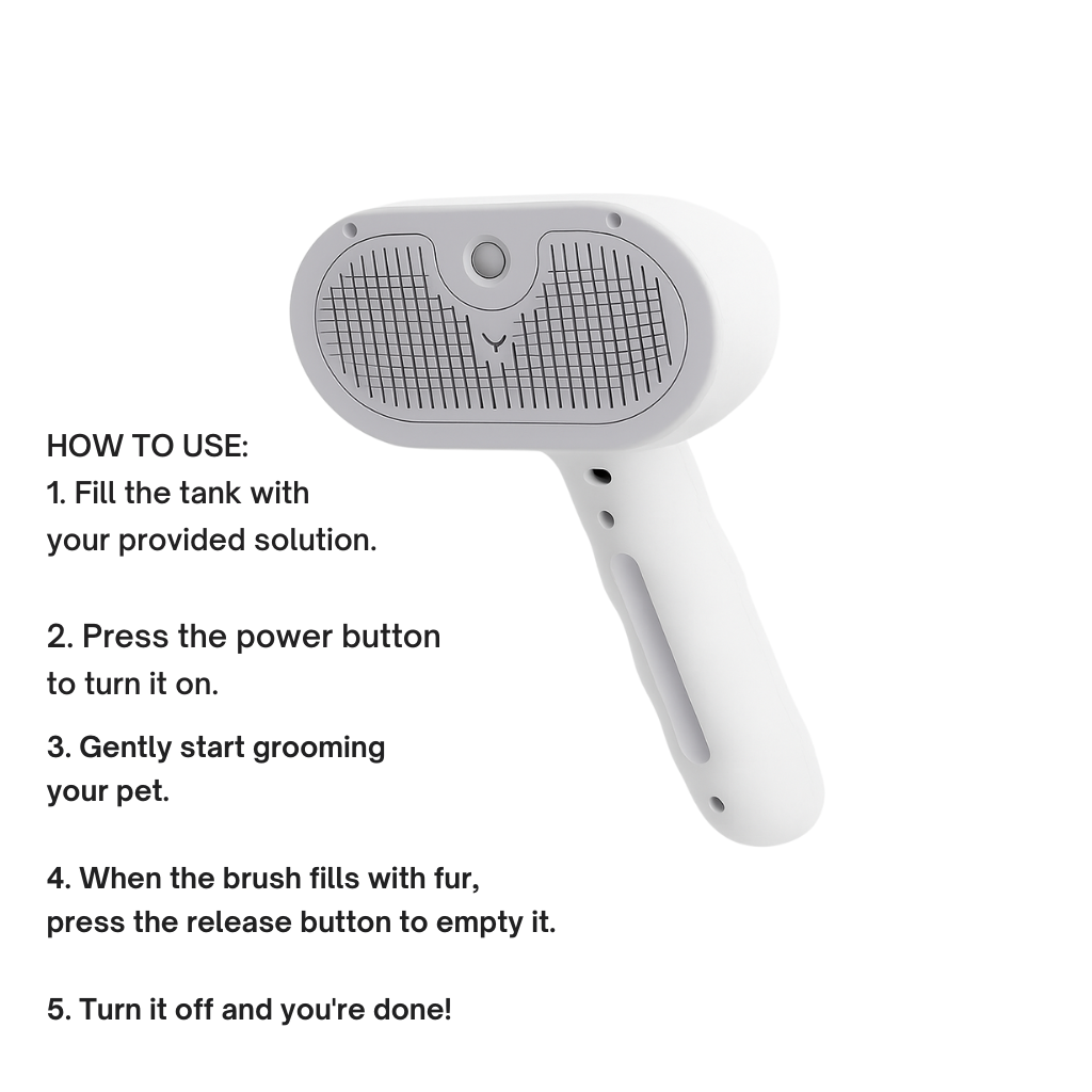 Stycove Pet Steam Brush + Solution Refills