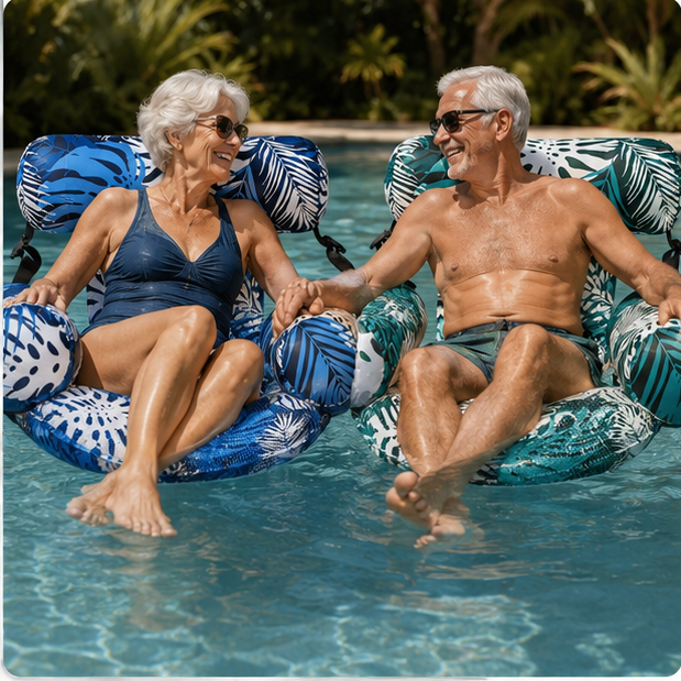 Inflatable Pool Floats - 2 Pack Floating Lounge Chairs