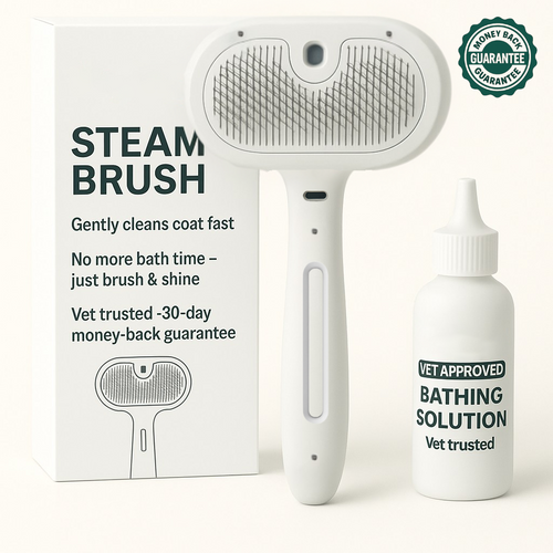 Stycove Pet Steam Brush + Solution Refills