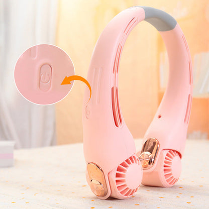 ❄️ Portable Neck Fan - 3-Sec Instant Cooling, 360° Rotating Head, 3-Speed Airflow