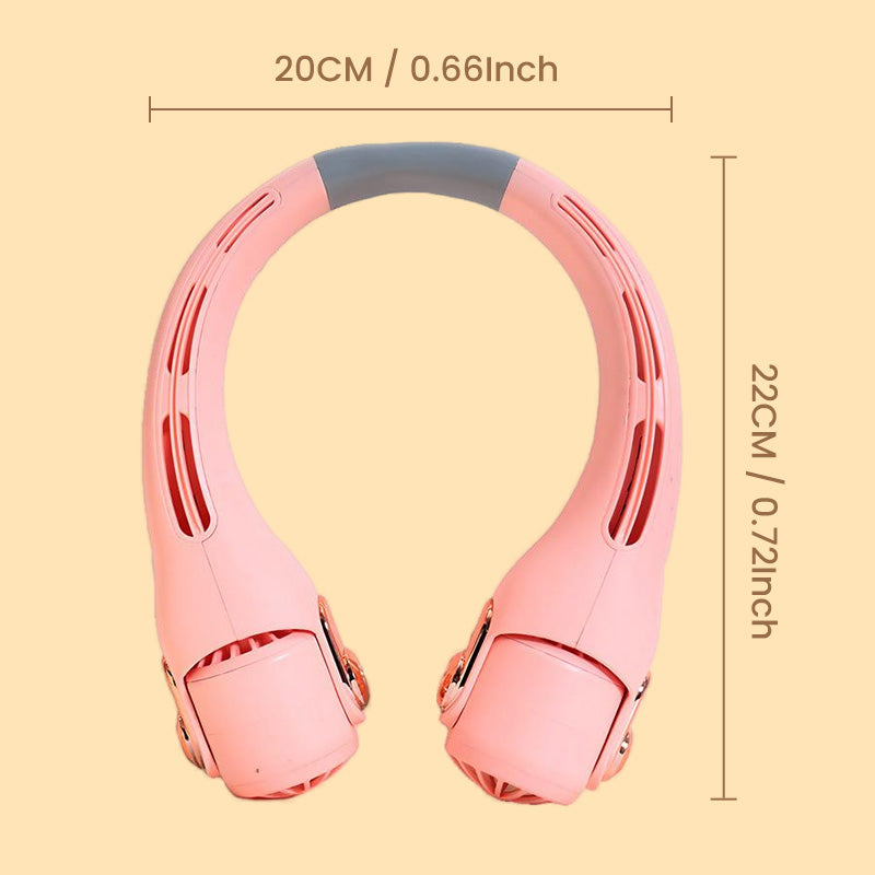❄️ Portable Neck Fan - 3-Sec Instant Cooling, 360° Rotating Head, 3-Speed Airflow