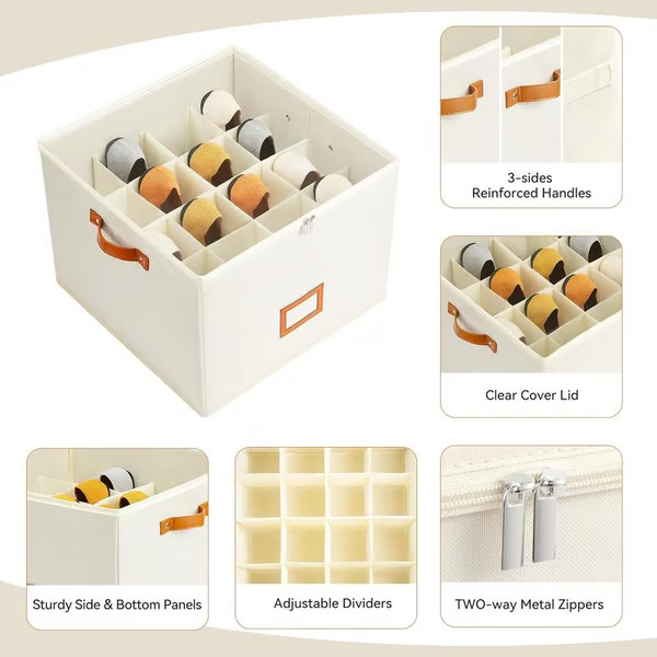 Oxford Fabric Foldable Design Shoe Organizer, Storage Box