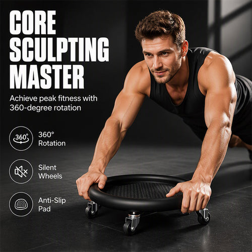 Abdominal Roller Wheel Disc with Knee Mat – Stable 💪