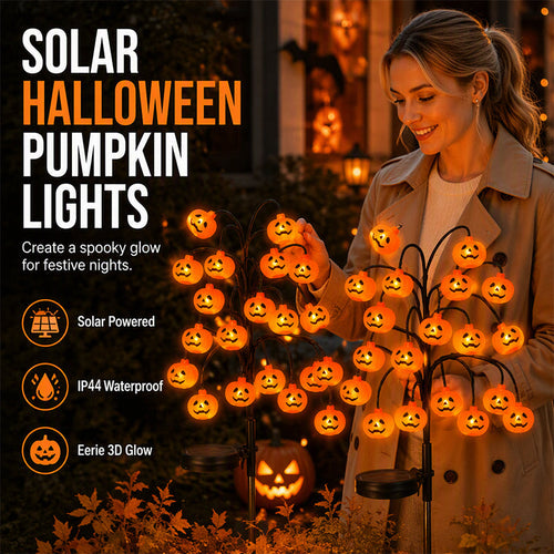 👻Waterproof Halloween Pumpkin Solar Branch Lights