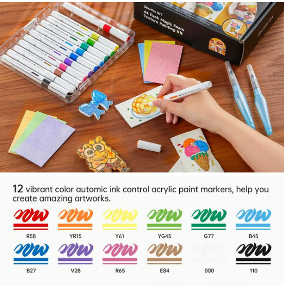 Magic 3D Foam Texture Painting Kit 🎨✨